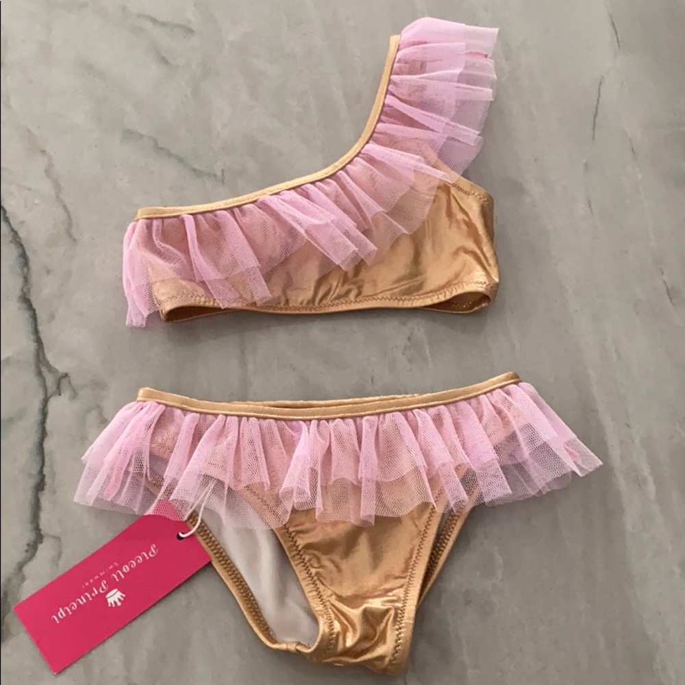 Rose gold tulle princess bikini Size 2
